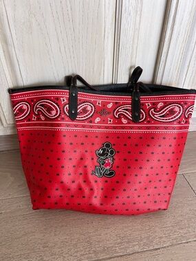 Disney Coach Red Bandana-Print Tote